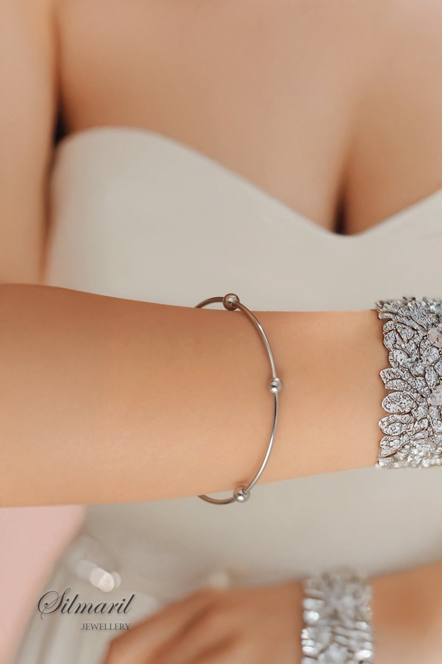 Dorikalı Paslanmaz Çelik Ajda Bileklik – 68 mm, Suya Dayanıklı & Kararmaz - 316L Stainless Steel