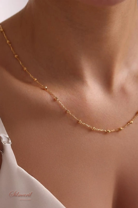 Altın Kaplama Dorika Paslanmaz Çelik Zincir – Stainless Steel Solmaz Kararmaz - 316L Çelik