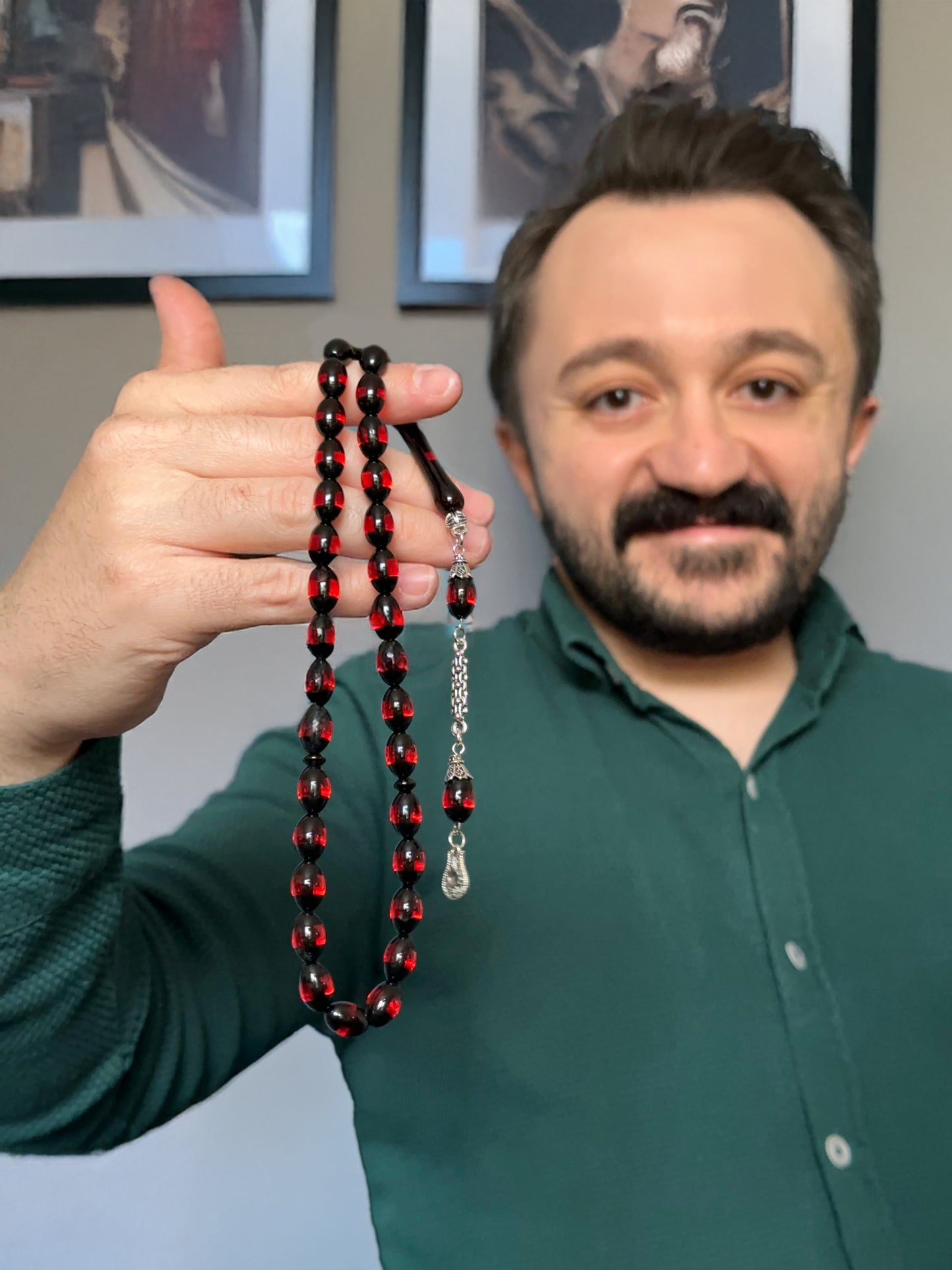 Sürmeli Kırmızı Kehribar Ve Zaza Tesbih Seti – Özel Tasarım, Dayanıklı Ve Şık - Büyüleyici