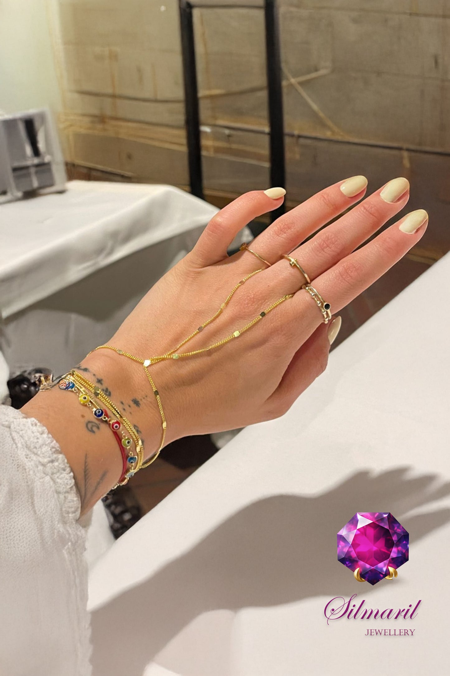 Altın Renk 316l Paslanmaz Çelik Stainless Steel Şahmeran Bileklik – Gold Pullu Ince Zincir