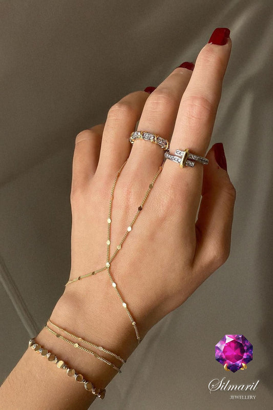 Altın Renk 316l Paslanmaz Çelik Stainless Steel Şahmeran Bileklik – Gold Pullu Ince Zincir